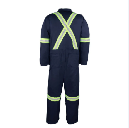 BIG BILL® 100% Cotton Industrial Work Coverall with Reflective Tape - Navy - 414VBF