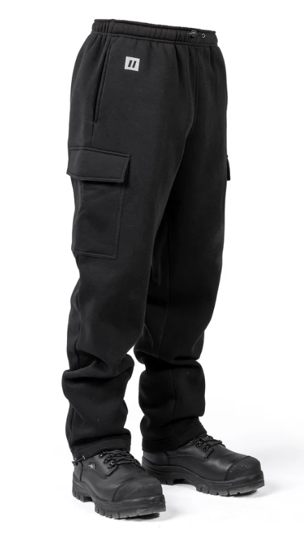 Forcefield Heavyweight Black Cargo Cotton Blend Sweatpants 024-CSWPBK