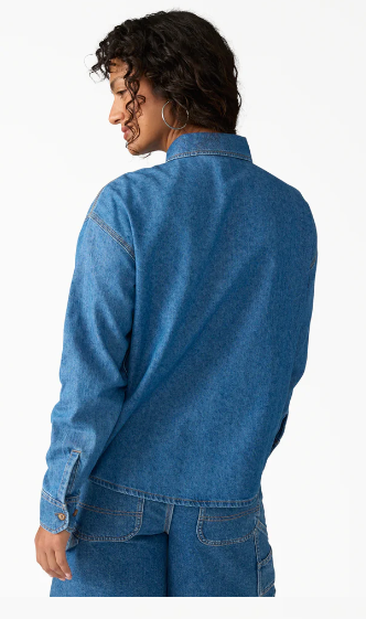 Dickies Women's Lightweight Long Sleeve Denim Shirt