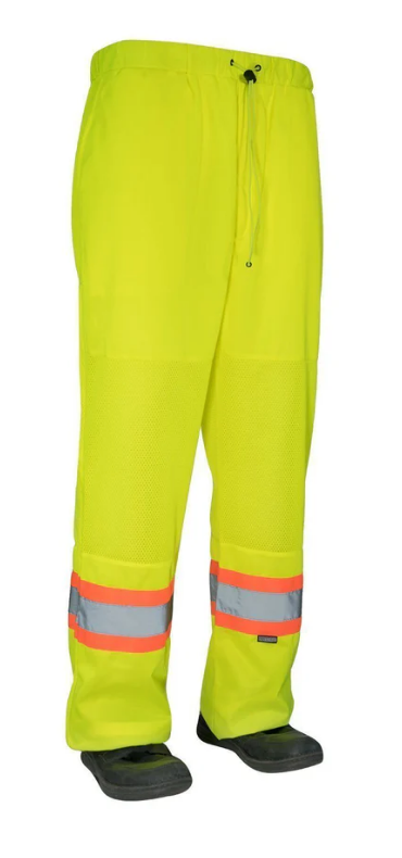 Forcefield Hi Vis Safety Tricot Traffic Pants with Vented Legs and Elastic Waist 024-HVTPM