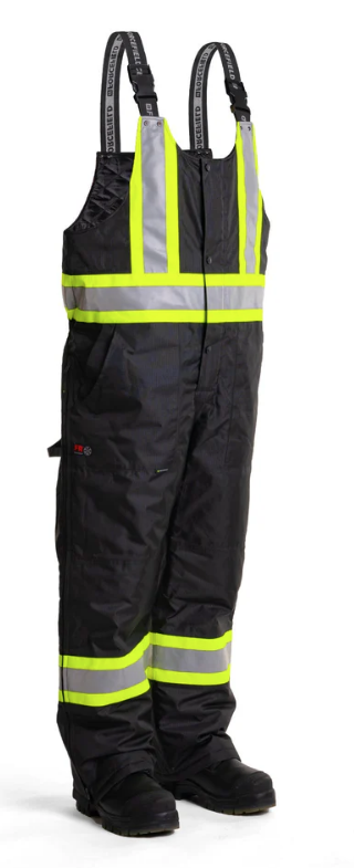 Forcefield Hi-Vis Flame-Resistant (FR) Ripstop Heavy Weight Lined Bib Pants 024-FR835-MX-BK