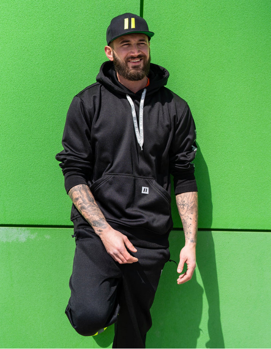 Forcefield Black Pullover Forcefield Logo Sleeve Graphic Hoodie 024-P835BKNTFF