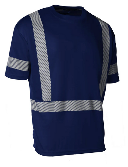 Forcefield Hi Vis Navy Crew Neck Short Sleeve Ultrasoft Technical Tee 022-SEGSBXNV