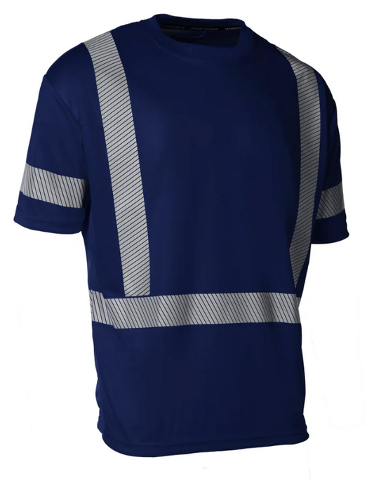 Forcefield Hi Vis Navy Crew Neck Short Sleeve Ultrasoft Technical Tee 022-SEGSBXNV