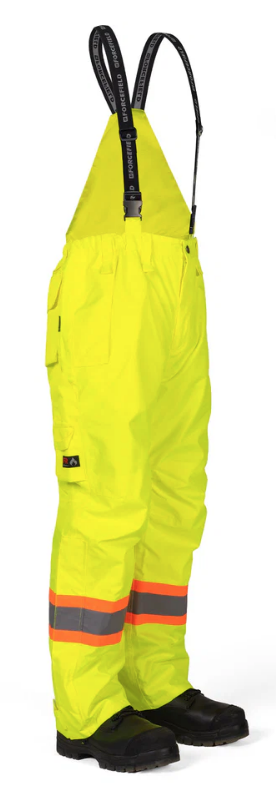 Forcefield Hi-Vis Lime Flame-Resistant (FR) Ripstop Light Weight Bib Pants 024-FR235-LW-LY