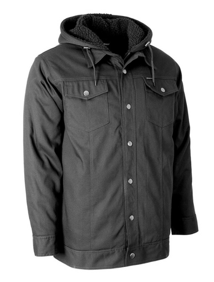 Forcefield Canvas Jacket with Fooler Hoodie and Sherpa Lining 024-GT40BKSH