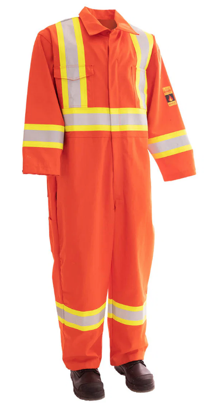 Forcefield Orange FR Treated 100% Cotton Coverall with Reflective Tape 024-FRCOR