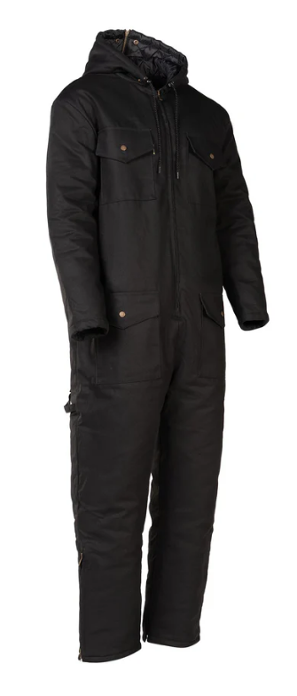 Forcefield Winter Lined Black Cotton Canvas Coverall 024-GA34