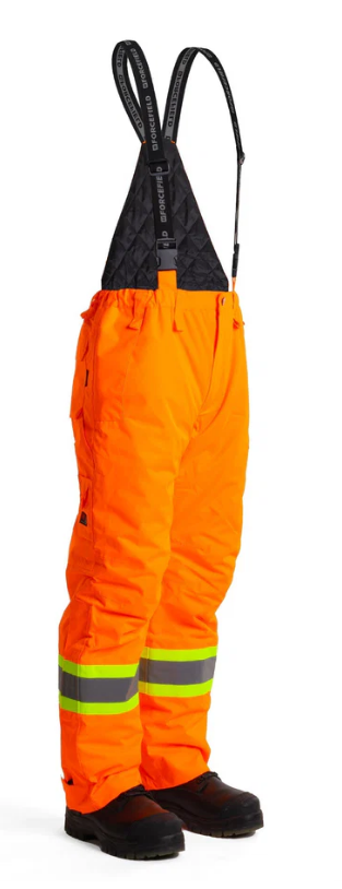 Forcefield Hi-Vis Flame-Resistant (FR) Ripstop Medium Weight Lined Bib Pants 024-FR235-MW-OR