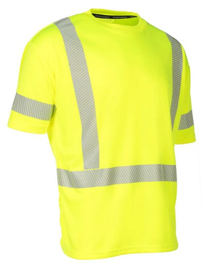 Forcefield Hi Vis Lime Crew Neck Short Sleeve Ultrasoft Technical Tee 022-SEGSBXLY