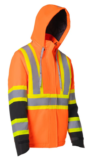 Forcefield Women's Hi-Vis Safety Parka with Detachable Hood 024-WEN640ROR