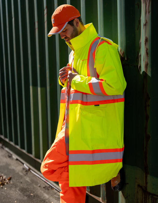 Forcefield Hi Vis Fire Resistant Long Rain Coat 023-68552
