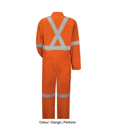 RED KAP® HI-VISIBILITY BUTTON-FRONT COVERALL WITH CSA COMPLIANT REFLECTIVE TRIM - CC5S