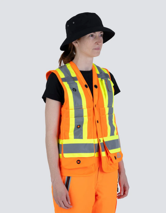 Forcefield Women's Hi Vis Safety Surveyor's Vest 022-TVSURV168OR