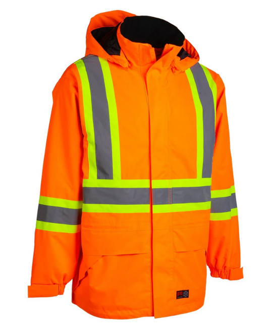 Forcefield Hi-Vis Flame-Resistant (FR) Ripstop Medium Weight Lined Jacket 024-FR705-MW-OR