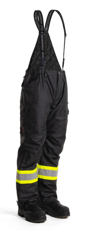Forcefield Hi-Vis Flame-Resistant (FR) Ripstop Medium Weight Lined Bib Pants 024-FR235-MW-BK