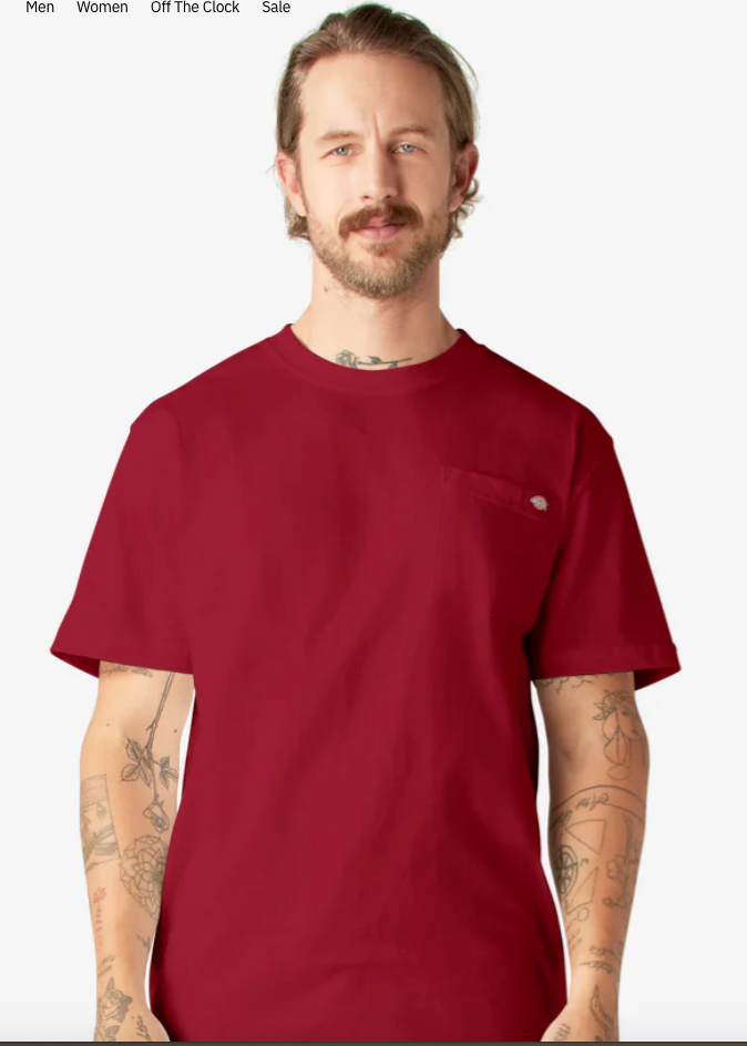 Dickies Heavyweight Short Sleeve Pocket T-Shirt - English Red (ER) #WS450
