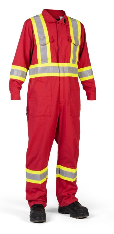 Forcefield Hi Vis Inherent Red FR Reflective Coverall 024-FRICRD-YSY