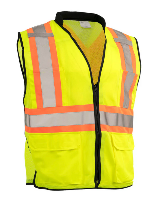 Forcefield Zip-Up Hi Vis Traffic Safety Vest 022-TV188YY