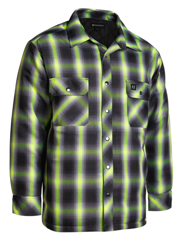 Forcefield Lime Ombre Plaid Quilt-lined Shirt Jacket 024-LC53QF-OMBKLY