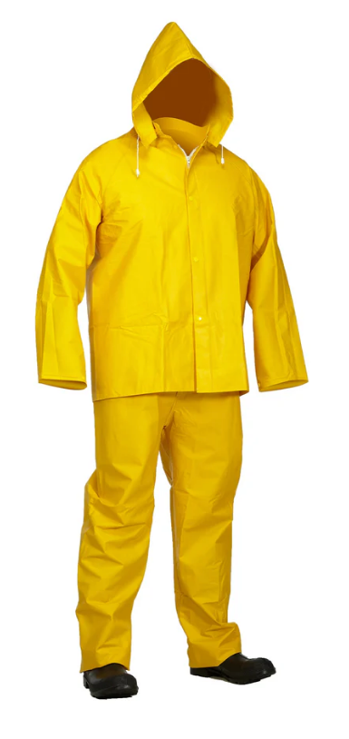 Forcefield 3-Piece Yellow PVC Rainsuit with Flame Resistant Coating 023-50001FR
