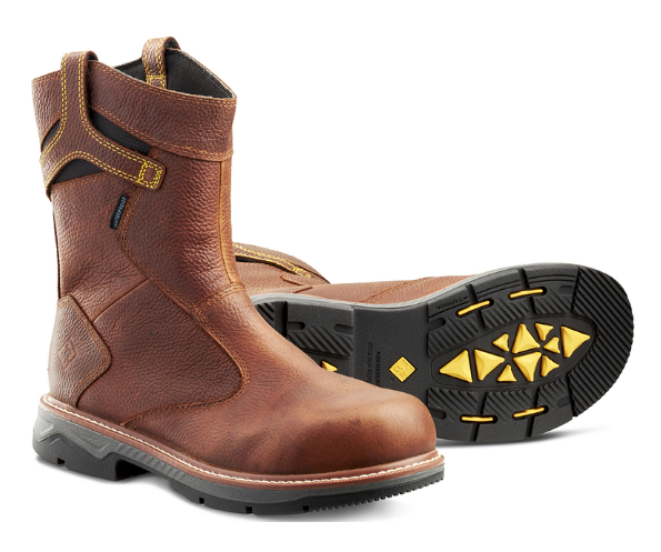 Men's Terra Patton Wellington Waterproof Aluminum Toe Pull-On Safety Work Boot - 4TCBBK/B4TCBBN