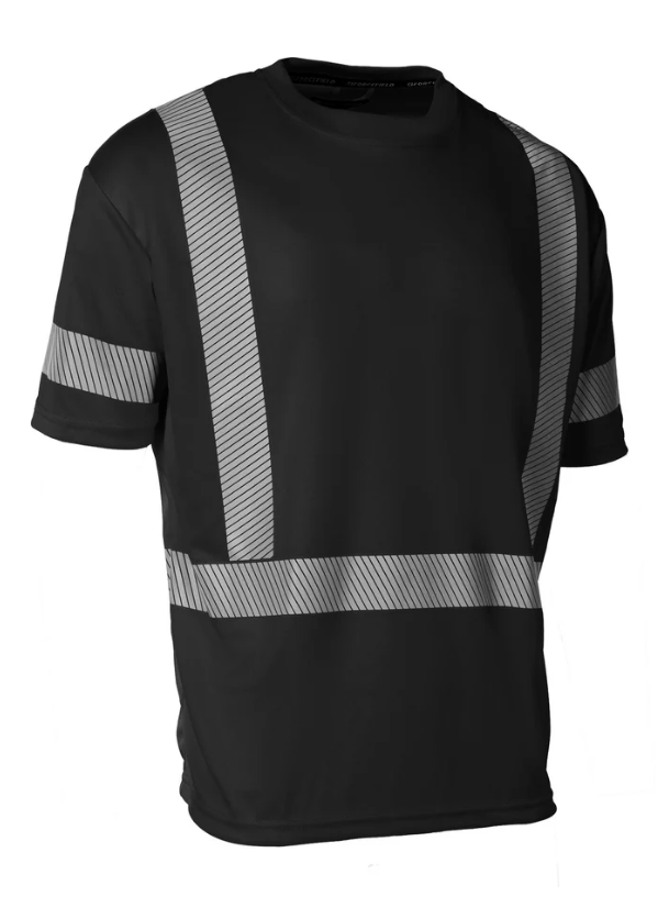 Forcefield Hi Vis Black Crew Neck Short Sleeve Ultrasoft Technical Tee 022-SEGSBXBK