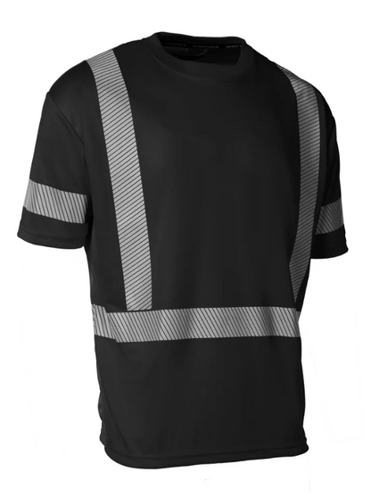 Forcefield Hi Vis Black Crew Neck Short Sleeve Ultrasoft Technical Tee 022-SEGSBXBK