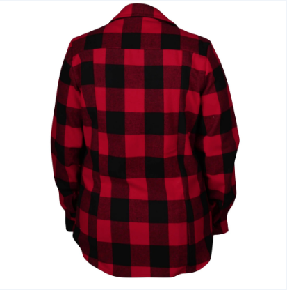 BIG BILL® Women's Brawny Flannel® Shirt - (384) Plaid Red & Black - W121
