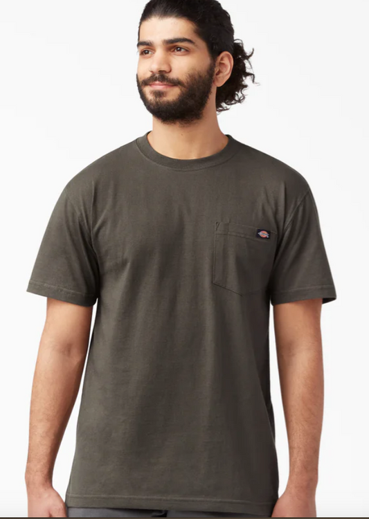 Dickies Heavyweight Short Sleeve Pocket T-Shirt - Black Olive (BV) #WS450