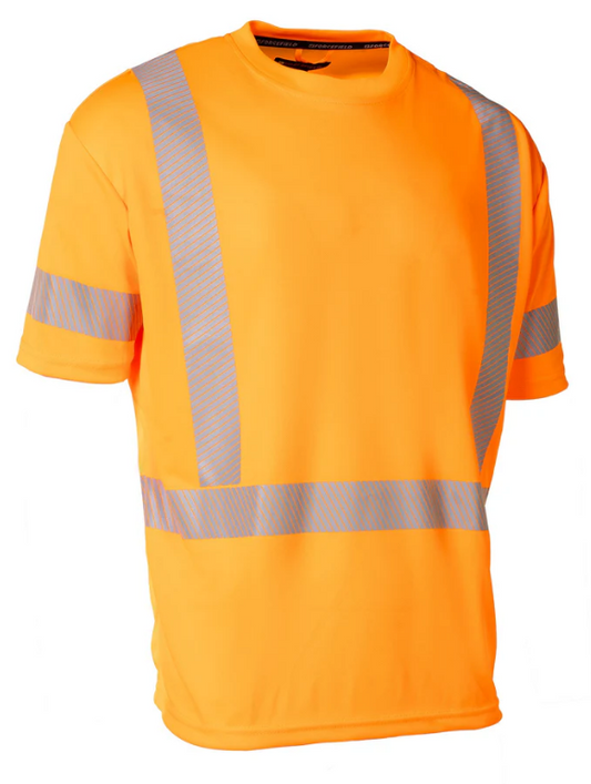 Forcefield Hi Vis Orange Crew Neck Short Sleeve Ultrasoft Technical Tee 022-SEGSBXOR