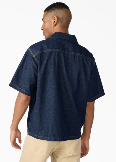 Dickies Denim Short Sleeve Button-Up Shirt