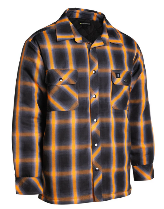 Forcefield Orange Ombre Plaid Quilt-lined Shirt Jacket 024-LC53QF-OMBKOR