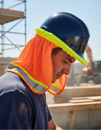 Forcefield Hi-Vis Reflective Mesh Hard Hat Sun Shade Neck Sheild 036-HHNG (Hard hat not included)