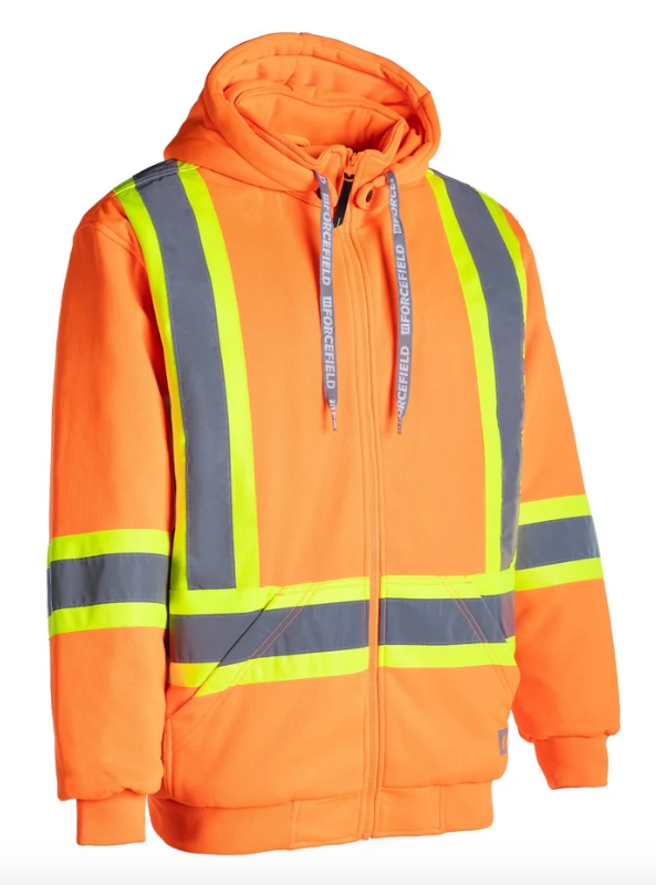 Forcefield Deluxe Hi Vis Safety Hoodie, Detachable Hood 024-P844OR-XL