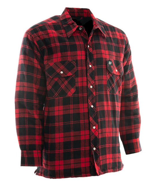 Forcefield Red Plaid Quilt-Lined Flannel Shirt Jacket 024-LC53QF-R