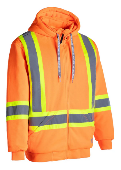 Forcefield Deluxe Hi Vis Safety Hoodie, Detachable Hood 024-P844