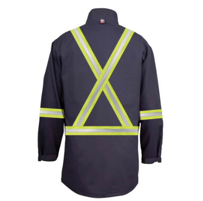 Big Bill® Flame Resistant Unlined Welder’s Work Coat with Reflective Tape - Navy - 195US9