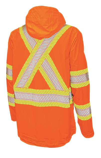 TOUGH DUCK PACKABLE RIPSTOP SAFETY RAIN JACKET - SJ05