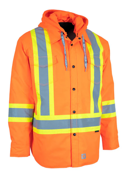 Forcefield Hi-Vis Hoodie Shacket With Detachable Hood 024-EP34