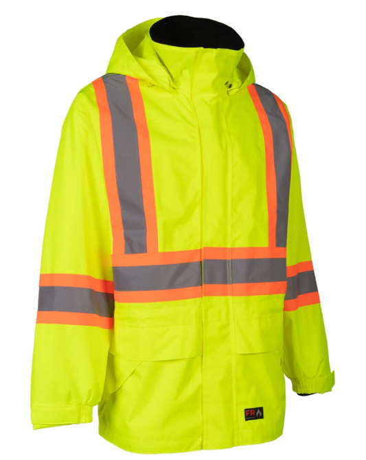 Forcefield Hi-Vis Lime Flame-Resistant (FR) Ripstop Light Weight Jacket 024-FR705-LW-LY