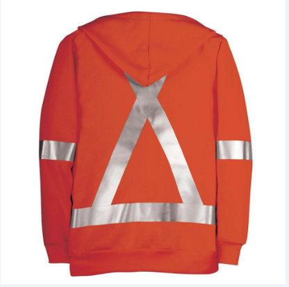 Big Bill® Flamr Resistant Zip-Front Sweatshirt with Detachable Hood and Reflective Material - Orange - RT27IT14