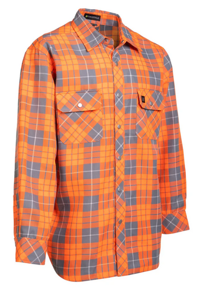Forcefield Hi Vis Orange Plaid Unlined Flannel Shirt 024-LC43FS-HVO