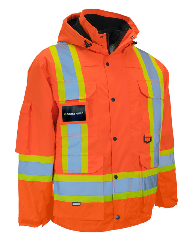 Forcefield All Orange 4-in-1 Hi Vis Safety Parka 024-EN705RAOR