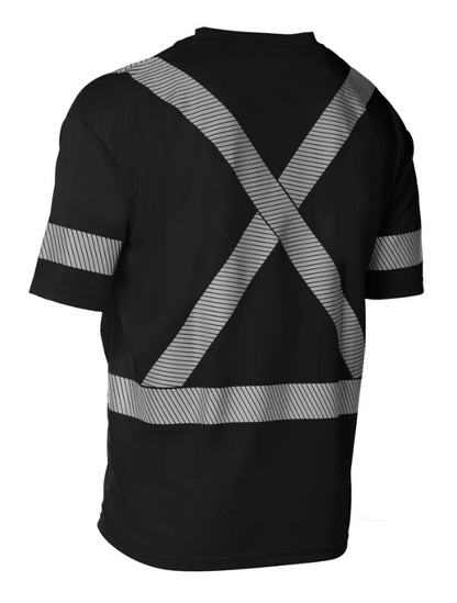 Forcefield Hi Vis Black Crew Neck Short Sleeve Ultrasoft Technical Tee 022-SEGSBXBK
