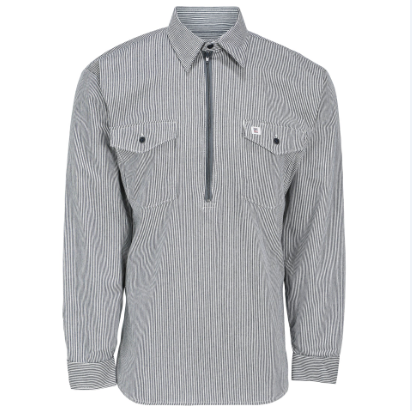 BIG BLL® Long-Sleeve Hickory Shirt with Half-Zip - Hickory  - 183