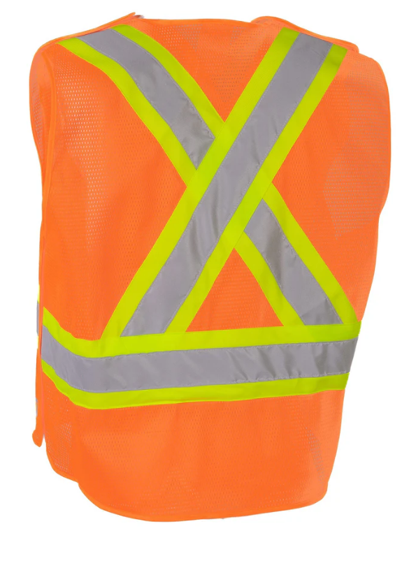 Forcefield Lightweight Polyester Mesh Safety Vest with 5-Point Tear-Away 022-TV7