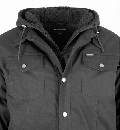 Forcefield Canvas Jacket with Fooler Hoodie and Sherpa Lining 024-GT40BKSH
