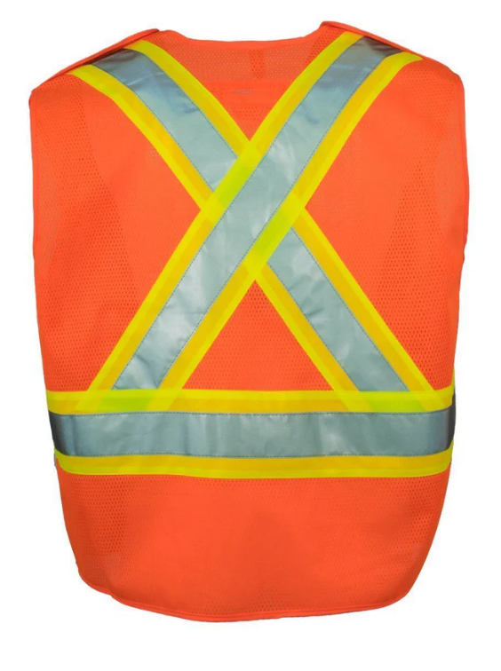 Forcefield 5-Point Tear-away Hi Vis Mesh Traffic Safety Vest, 3 Sizes 022-TV5PKTA