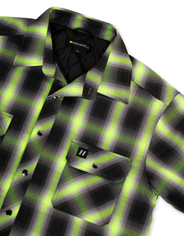 Forcefield Lime Ombre Plaid Quilt-lined Shirt Jacket 024-LC53QF-OMBKLY